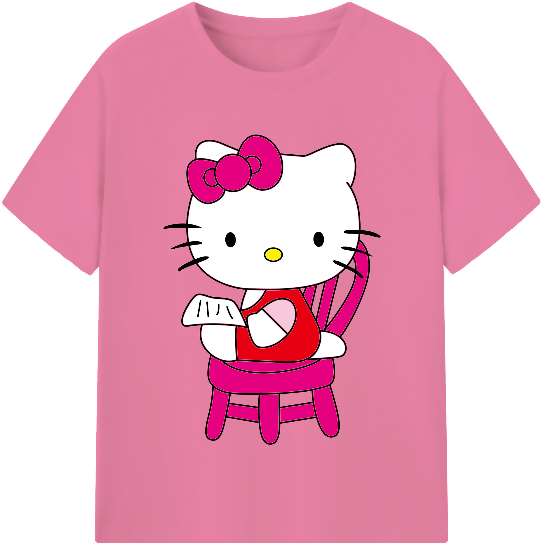 （画像用） Hello Kitty ハローキティ 綿100％半袖Tシャツ（フロントプリント）